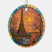 Personalized Stained Glass Paris Ornament, France Keramisch Ornament (Links)