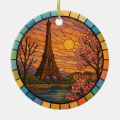 Personalized Stained Glass Paris Ornament, France Keramisch Ornament (Achterkant)