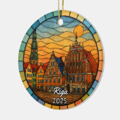 Personalized Stained Glass Riga Ornament, Latvia Keramisch Ornament (Links)