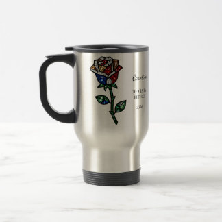 Personalized Stained Glass Rose Retirement Mug  Reisbeker
