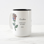 Personalized Stained Glass Rose Retirement Mug  Tweekleurige Koffiemok (Voorkant links)