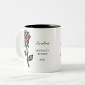 Personalized Stained Glass Rose Retirement Mug  Tweekleurige Koffiemok (Voorkant links)