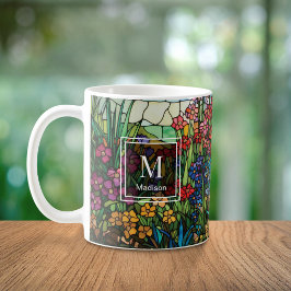 Personalized Stained Glass Wildflower Mug Koffiemok