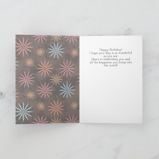 Personalized Starburst Birthday Kaart (Binnen)
