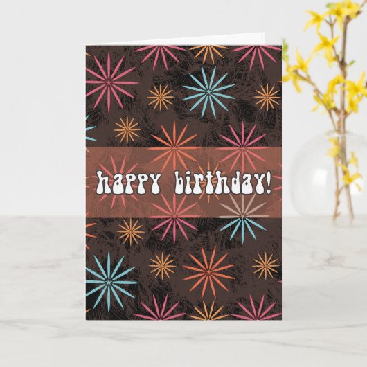 Personalized Starburst Birthday Kaart (Gele Bloem)