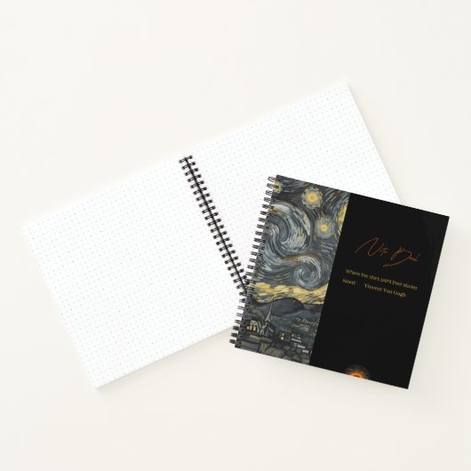 Personalized Starry Night Aesthetic Notebook  Notitieboek (Binnen)