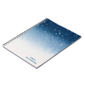 Personalized Starry Night Blue Gradient Notebook Notitieboek (Linkerzijde)