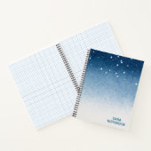 Personalized Starry Night Blue Gradient Notebook Notitieboek (Binnen)