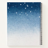 Personalized Starry Night Blue Gradient Notebook Notitieboek (Achterkant)