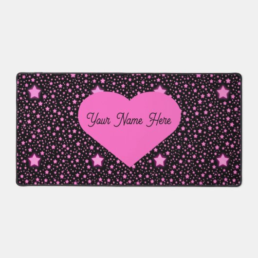 Personalized Starry Night Heart Desk Pad (Voorkant)
