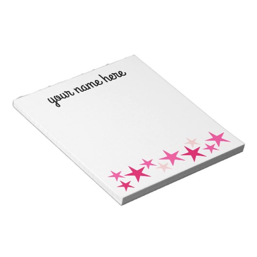 Personalized Stars Stationery for Girls Notitieblok (Schuin)