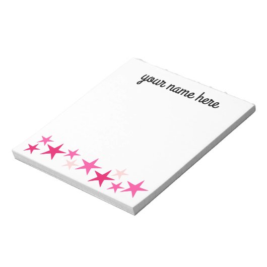 Personalized Stars Stationery for Girls Notitieblok (Linkerzijde)