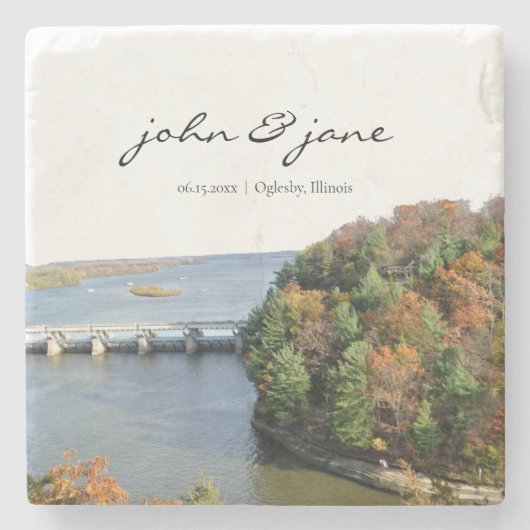 Personalized Starved Rock State Park Stenen Onderzetter (Voorkant)