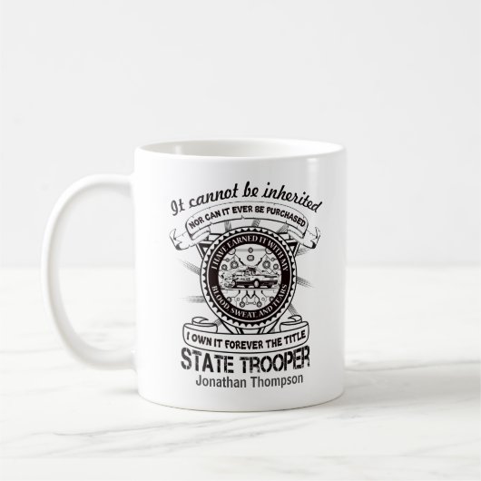 Personalized State Trooper Appreciation Koffiemok (Links)