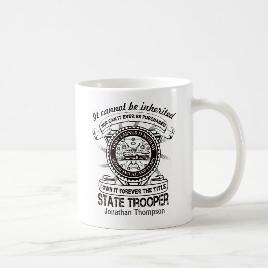 Personalized State Trooper Appreciation Koffiemok (Rechts)