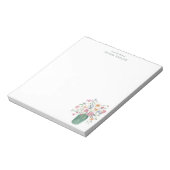 Personalized Stationery Name Hand-Painted Floral  Notitieblok (Linkerzijde)