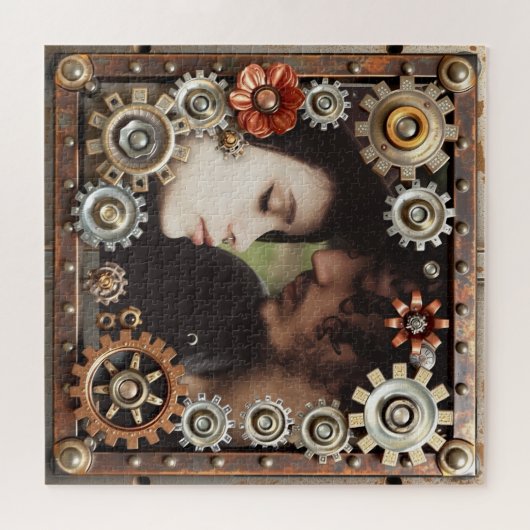 Personalized Steampunk Romantic Photo Legpuzzel (Horizontaal)
