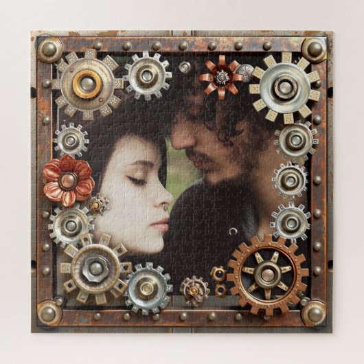 Personalized Steampunk Romantic Photo Legpuzzel (Verticaal)