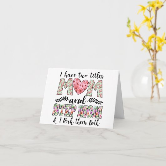 Personalized Stepmama Moederdag Kaart (Gele Bloem)