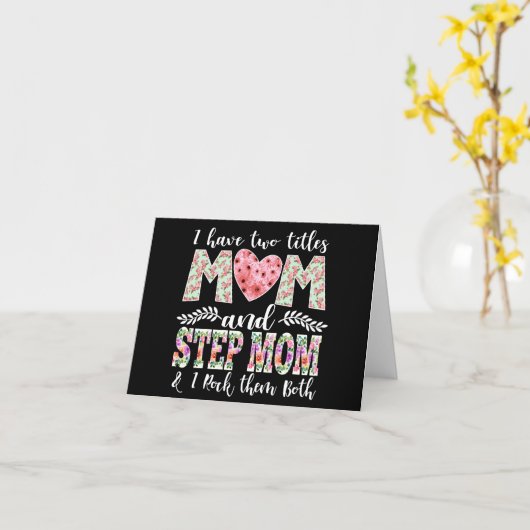 Personalized Stepmama Moederdag Kaart (Gele Bloem)