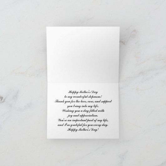 Personalized Stepmama Moederdag Kaart (Binnen)