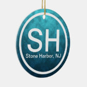 Personalized Stone Harbor NJ SH Beach Christmas Keramisch Ornament (Rechts)
