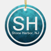 Personalized Stone Harbor NJ SH Beach Christmas Keramisch Ornament (Voorkant)