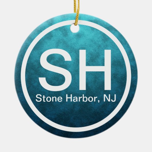 Personalized Stone Harbor NJ SH Beach Christmas Keramisch Ornament (Voorkant)