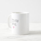 Personalized Stoneware Mug for Mimi, custom name  Koffiemok (Voorkant links)