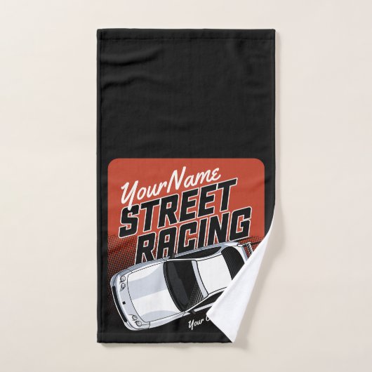 Personalized Street Racing Race Car Motorsport Bad Handdoek (Handdoek)