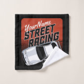 Personalized Street Racing Race Car Motorsport Bad Handdoek (Wasdoekje)