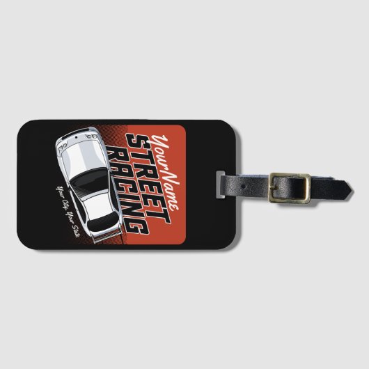Personalized Street Racing Race Car Motorsport Bagagelabel (Voorkant (horizontaal))