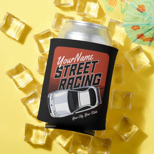 Personalized Street Racing Race Car Motorsport Blikjeskoeler (Insitu Zomer)