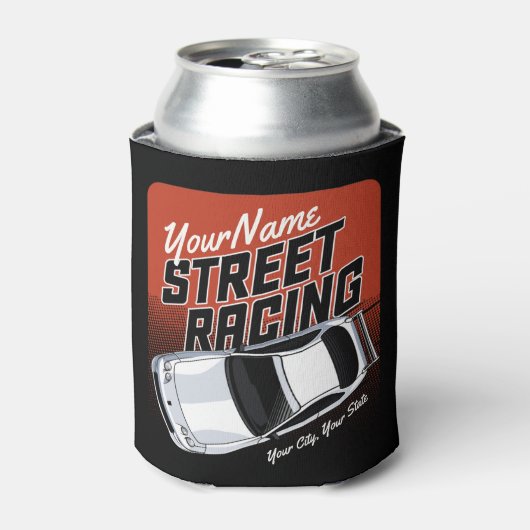 Personalized Street Racing Race Car Motorsport Blikjeskoeler (Blikje Voorkant)