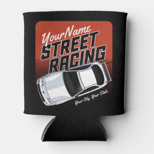 Personalized Street Racing Race Car Motorsport Blikjeskoeler (Voorkant)