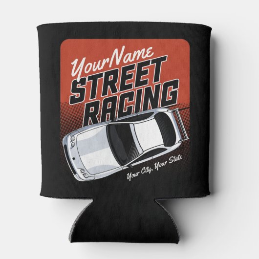Personalized Street Racing Race Car Motorsport Blikjeskoeler (Achterkant)