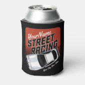 Personalized Street Racing Race Car Motorsport Blikjeskoeler (Blikje Achterkant)