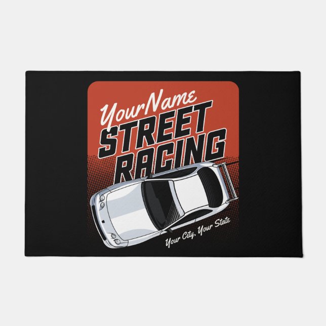 Personalized Street Racing Race Car Motorsport Deurmat (Voorkant)