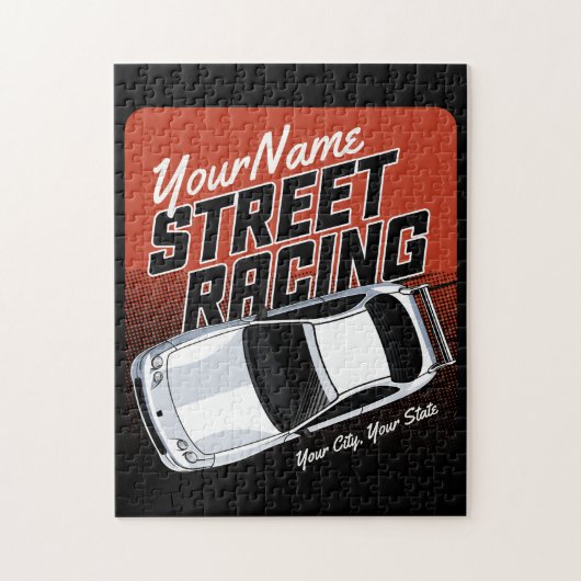 Personalized Street Racing Race Car Motorsport Legpuzzel (Verticaal)