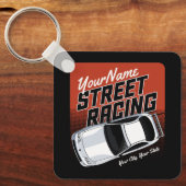 Personalized Street Racing Race Car Motorsport Sleutelhanger (Voorkant)