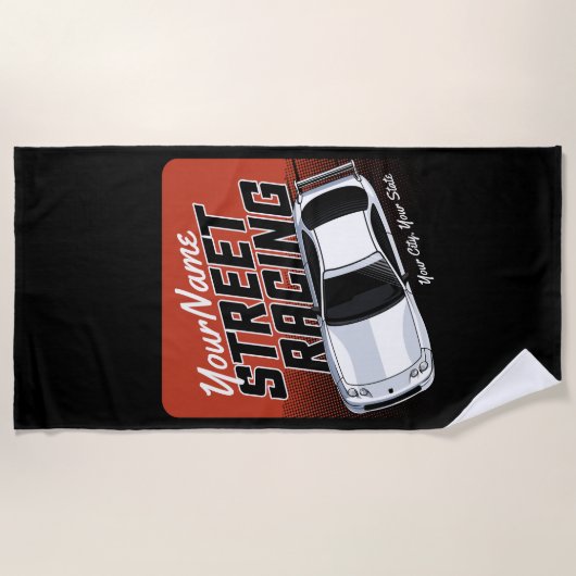 Personalized Street Racing Race Car Motorsport Strandlaken (Voorkant)
