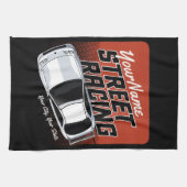 Personalized Street Racing Race Car Motorsport Theedoek (Horizontaal)