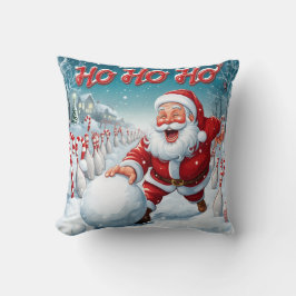 Personalized Striking Santa Bowling Kussen