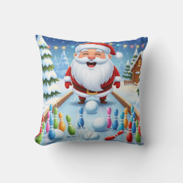 Personalized Striking Santa Bowling Kussen