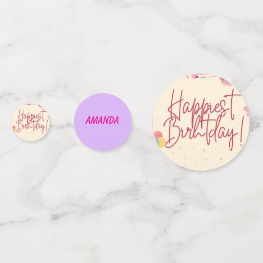 Personalized stripe and spot birthday bunting  confetti (Voorkanten)