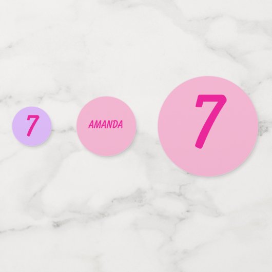 Personalized stripe and spot birthday bunting confetti (Achterkanten)