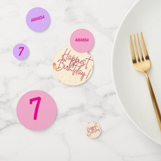 Personalized stripe and spot birthday bunting confetti (Groep)