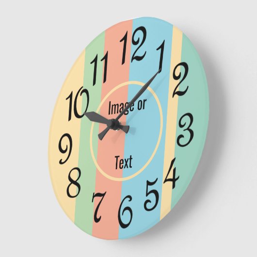 Personalized Striped Clock Grote Klok (Hoek)