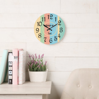 Personalized Striped Clock Grote Klok
