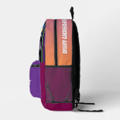 Personalized stripes Pickleball Purple Burgundy Bedrukte Rugzak (Rechts)